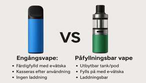 Skillnaden mellan engångsvape och påfyllningsbar vape Skillnaden mellan engångsvape och påfyllningsbar vape